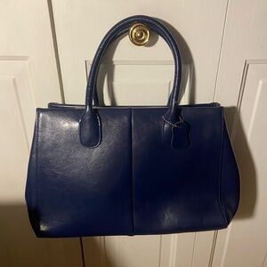 Chic Navy Leather Tote Bag